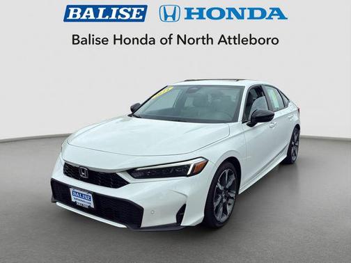 Platinum White Pearl 2026 Honda Civic Hybrid Sport Touring