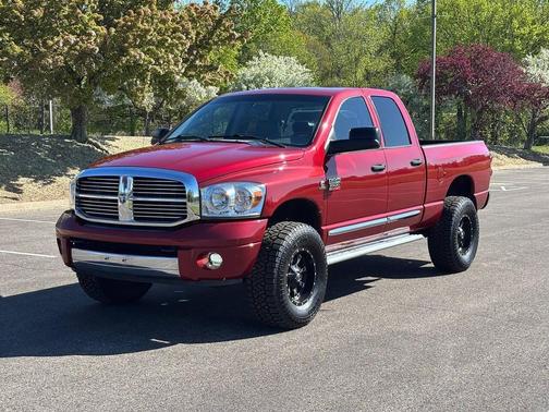 Flame Red Clear Coat/Light Khaki Metallic Clear Coat 2008 Dodge Ram 2500 Laramie Quad Cab