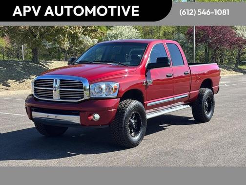 Flame Red Clear Coat/Light Khaki Metallic Clear Coat 2008 Dodge Ram 2500 Laramie Quad Cab
