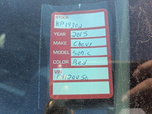 2015 Chevrolet Sonic LTZ