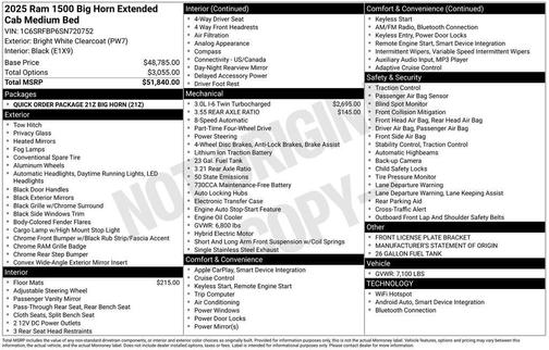 2025 RAM 1500 Big Horn/Lone Star