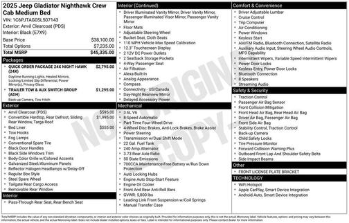 2025 Jeep Gladiator Nighthawk