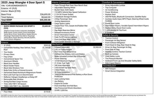 2025 Jeep Wrangler Sport S
