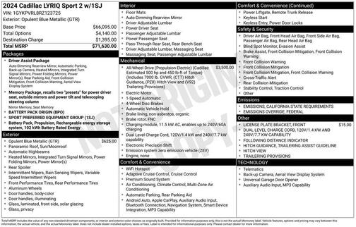 2024 Cadillac LYRIQ Sport