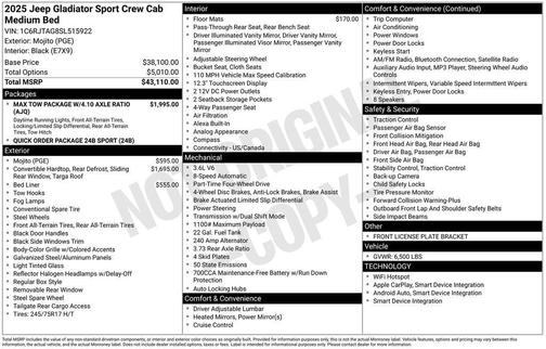 2025 Jeep Gladiator Sport