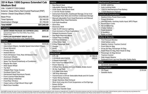 2014 RAM 1500 Tradesman/Express