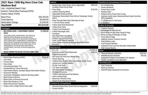 2021 RAM 1500 Big Horn/Lone Star