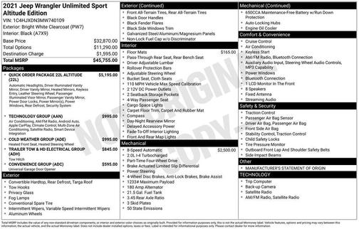 2021 Jeep Wrangler Unlimited Sport Altitude