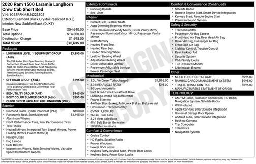 2020 RAM 1500 Longhorn