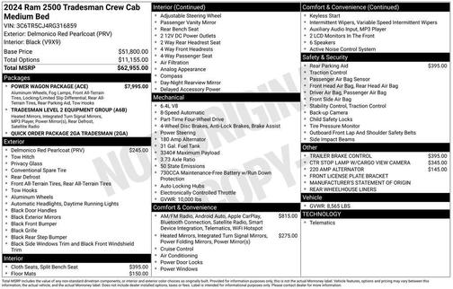 2024 RAM 2500 Tradesman Crew Cab 4x4 6'4' Box
