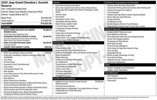 2025 Jeep Grand Cherokee L Summit Reserve