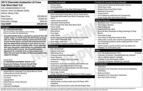 Silver Ice Metallic 2013 Chevrolet Avalanche LS