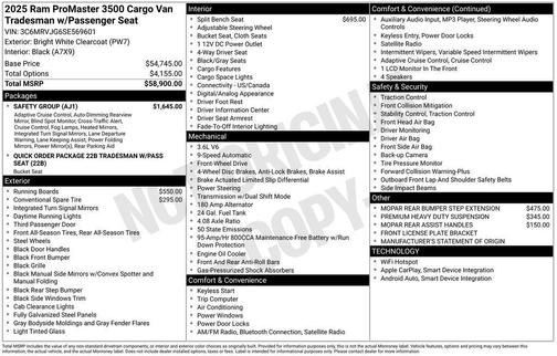2025 RAM ProMaster 3500 High Roof