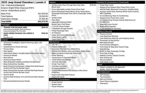 2025 Jeep Grand Cherokee L Laredo