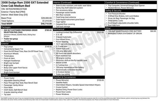 2008 Dodge Ram 2500 SLT Mega Cab