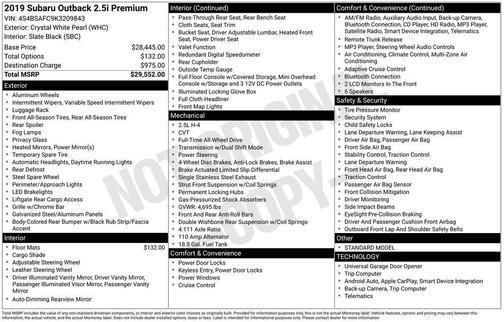 2019 Subaru Outback 2.5i Premium