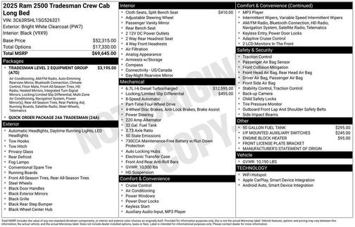 2025 RAM 2500 Tradesman Crew Cab 4x4 8' Box