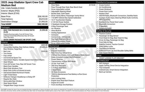 2025 Jeep Gladiator Sport
