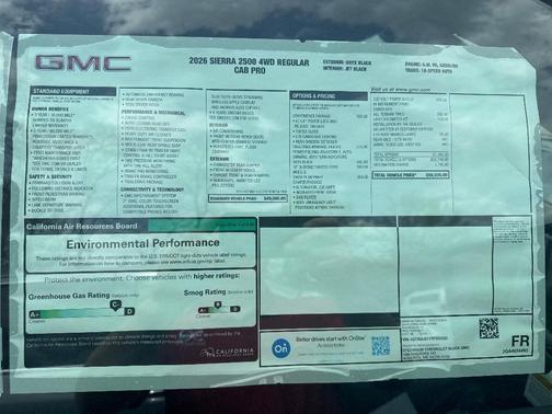 Black 2026 GMC Sierra 2500 Pro