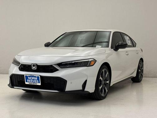 Platinum White Pearl 2026 Honda Civic Hybrid Sport Touring