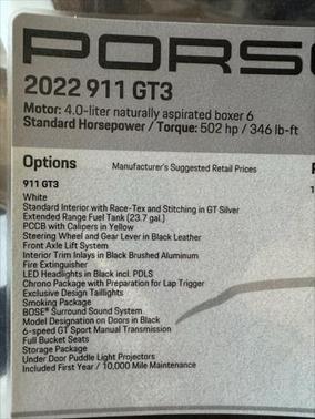 2022 Porsche 911 GT3