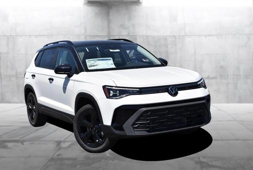 Pure White 2026 Volkswagen Taos 1.5T SE Black