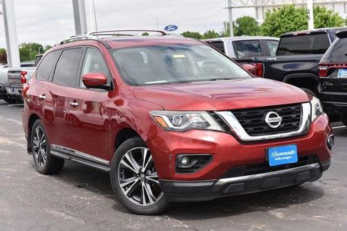 Red 2017 Nissan Pathfinder Platinum