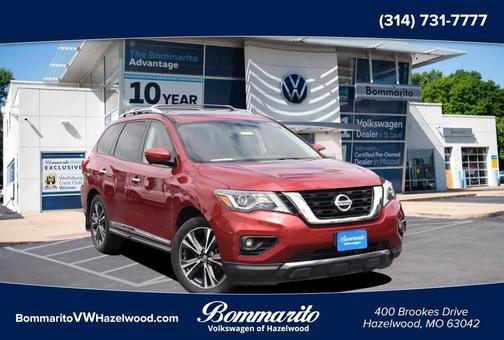 Red 2017 Nissan Pathfinder Platinum