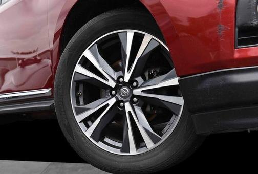 Red 2017 Nissan Pathfinder Platinum