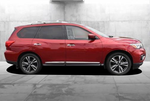 Red 2017 Nissan Pathfinder Platinum