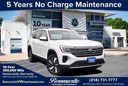 Opal White Pearl 2026 Volkswagen Atlas 2.0T SE W/TECHNOLOGY
