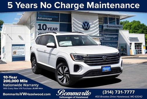 Opal White Pearl 2026 Volkswagen Atlas 2.0T SE W/TECHNOLOGY