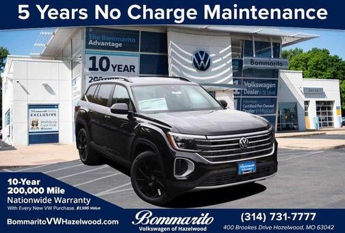 Deep Black Pearl Effect 2026 Volkswagen Atlas 2.0T SE W/TECHNOLOGY