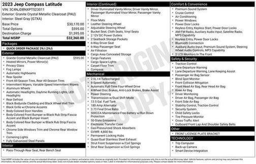 Granite Crystal Clearcoat Metallic 2023 Jeep Compass Latitude