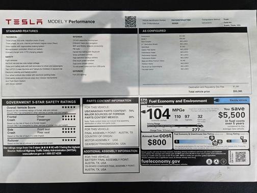 2025 Tesla Model Y Performance Dual Motor All-Wheel Drive