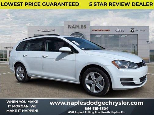 Pure White 2015 Volkswagen Golf SportWagen TDI S 4-Door