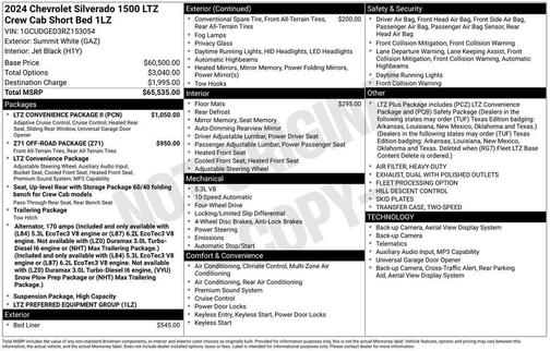 Summit White 2024 Chevrolet Silverado 1500 LTZ