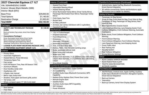 Mosaic Black Metallic 2027 Chevrolet Equinox 1LT