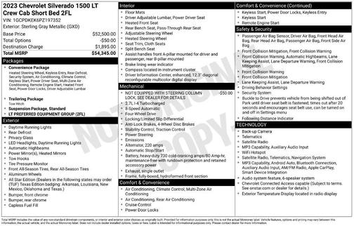 Sterling Gray Metallic 2023 Chevrolet Silverado 1500 LT