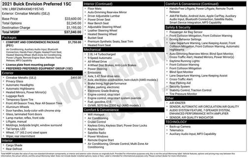 2021 Buick Envision AWD Preferred