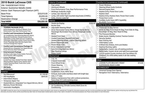 2010 Buick LaCrosse CXS