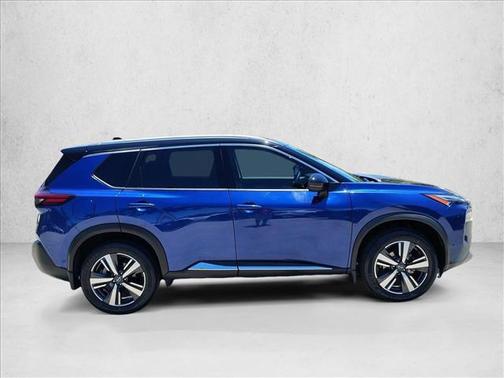 Caspian Blue Metallic/Super Black 2023 Nissan Rogue Platinum