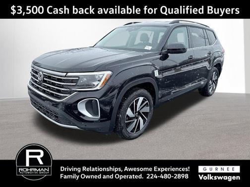 Deep Black Pearl Effect 2026 Volkswagen Atlas 2.0T SE W/TECHNOLOGY