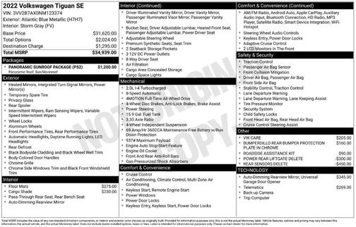 2022 Volkswagen Tiguan 2.0T SE