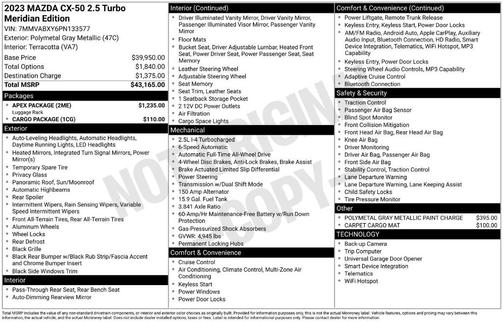 2023 Mazda CX-50 2.5 Turbo Meridian Edition