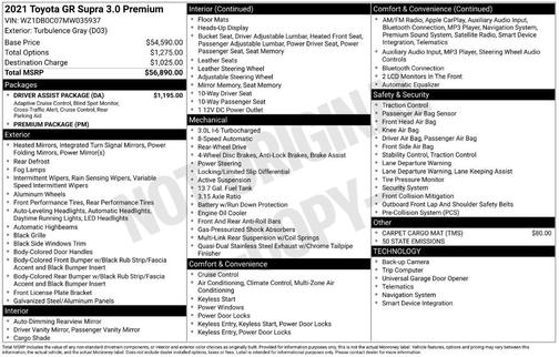 2021 Toyota Supra 3.0