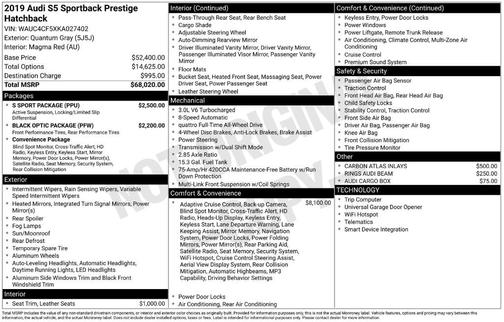 2019 Audi S5 3.0T Prestige
