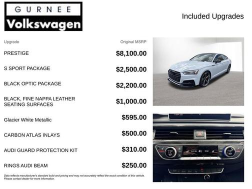 Glacier White Metallic 2019 Audi S5 3.0T Prestige