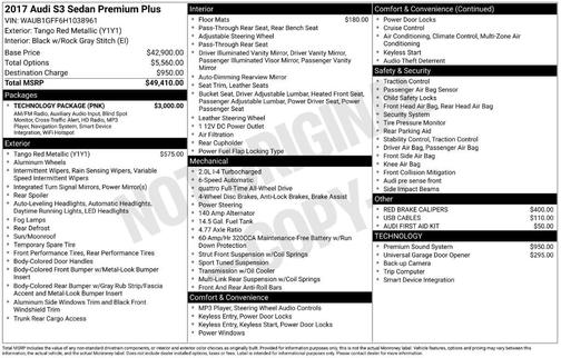 2017 Audi S3 2.0T Premium Plus