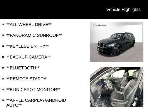 2024 Volkswagen Tiguan 2.0T SE R-Line Black